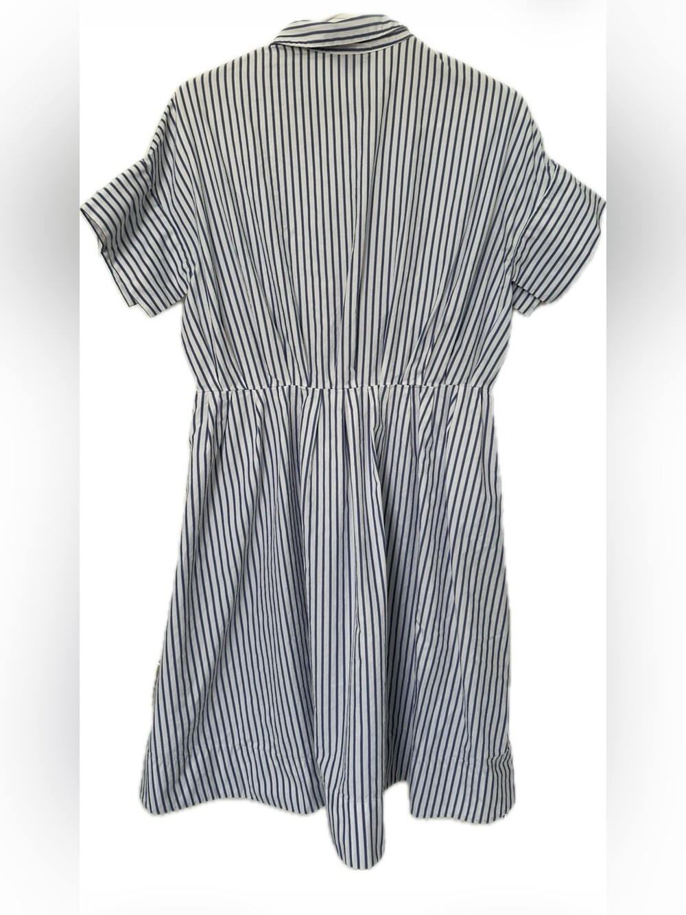 Victoria Beckham for Target, Blue Stripe Poplin Gathered Waist Dress - EUC - Picture 5 of 6